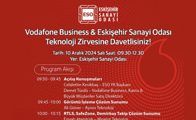 Eskişehir Sanayi Odası ve Vodafone Business İş Birliğiyle Teknoloji Zirvesi Düzenleniyor