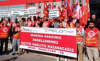 Epsilon işçileri sendika hakkı için eylemde