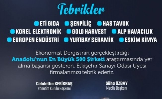 İşte Eskişehir'in en büyük firmaları